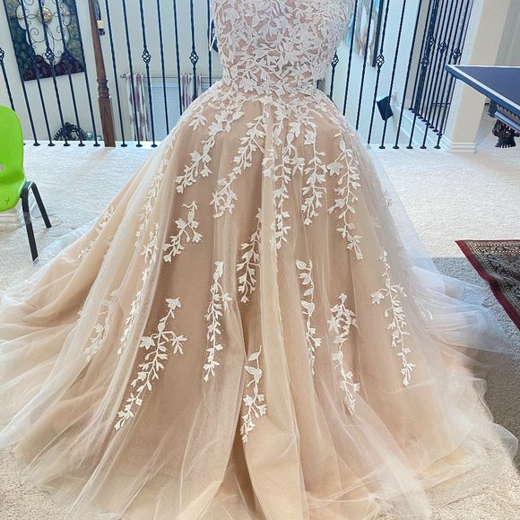 Sherri Hill, Ivory Ball Gown, Lace & Rhinestones - Picture 14 of 16